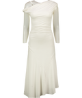 PEPPERMAYO White Asymmetric Neck Midi Dress UK 8