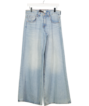 STRADIVARIUS Blue Heart Pocket Detail Wide Leg Jeans UK 10