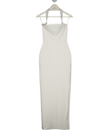 BELLA BARNETT White Halter Bandage MAXI Dress UK S