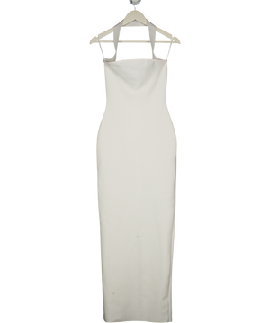 BELLA BARNETT White Halter Bandage MAXI Dress UK S
