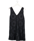 DESIGUAL Black Lace V-neck Shift Dress UK M
