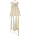 TOPSHOP Cream Sheer Organza Drape Tunic Top UK 8