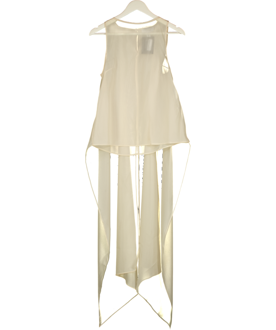 TOPSHOP Cream Sheer Organza Drape Tunic Top UK 8