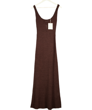 FAITHFUL THE BRAND Florence Knit Maxi Dress  - Carob Brown UK M