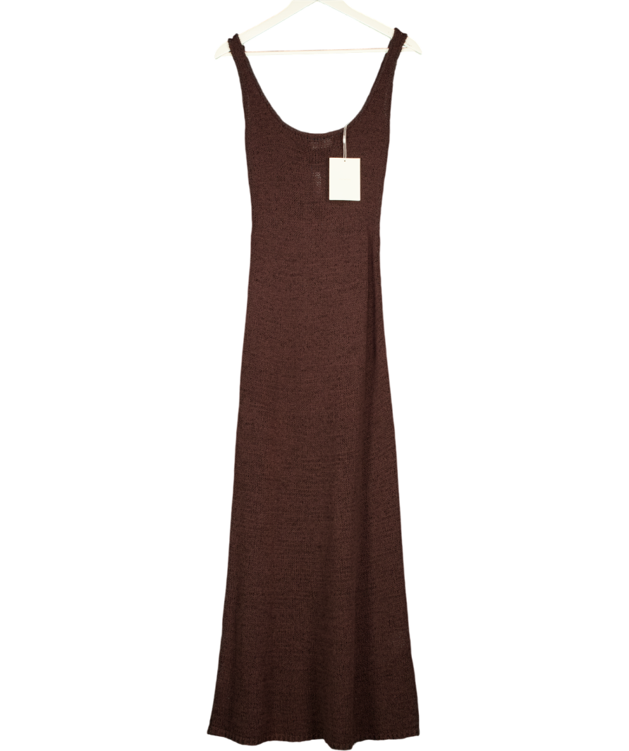 FAITHFUL THE BRAND Florence Knit Maxi Dress  - Carob Brown UK M