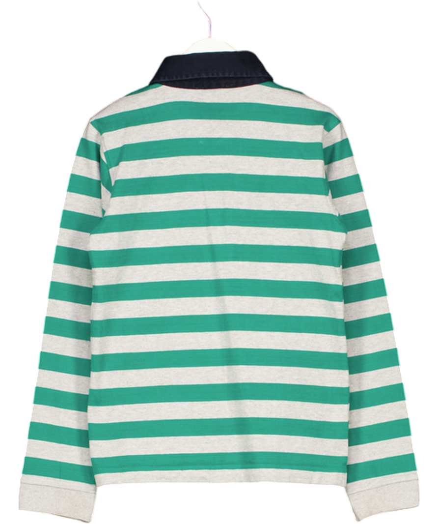 JACADI Grey Cotton Stripe Polo Shirt 8 Years