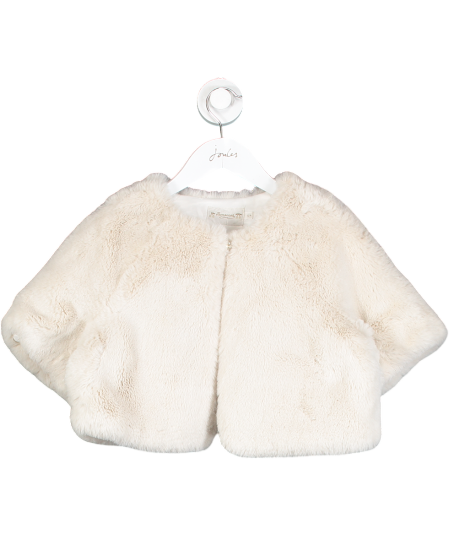 Bonpoint Cream Angel Faux Fur Jacket 10 Years