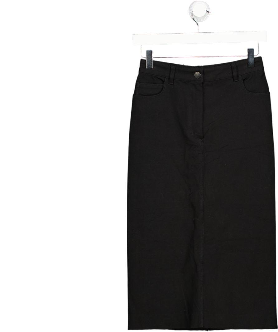 JOSEPH Black Stretch Gabardine Pencil Skirt Fr34 UK 6