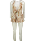 WHITE FOX Nude Mix Beaded Strap Mini Dress UK XS