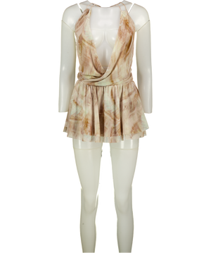 WHITE FOX Nude Mix Beaded Strap Mini Dress UK XS