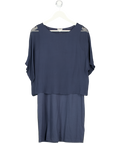 Jigsaw Dark Navy Blue Chiffon Overlay Dress UK S