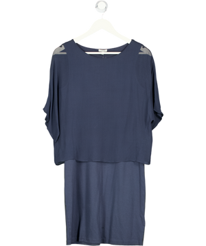 Jigsaw Dark Navy Blue Chiffon Overlay Dress UK S