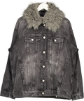 Han Kjøbenhavn Oversized Jacket - Denim Jacket - Black Vein UK 12