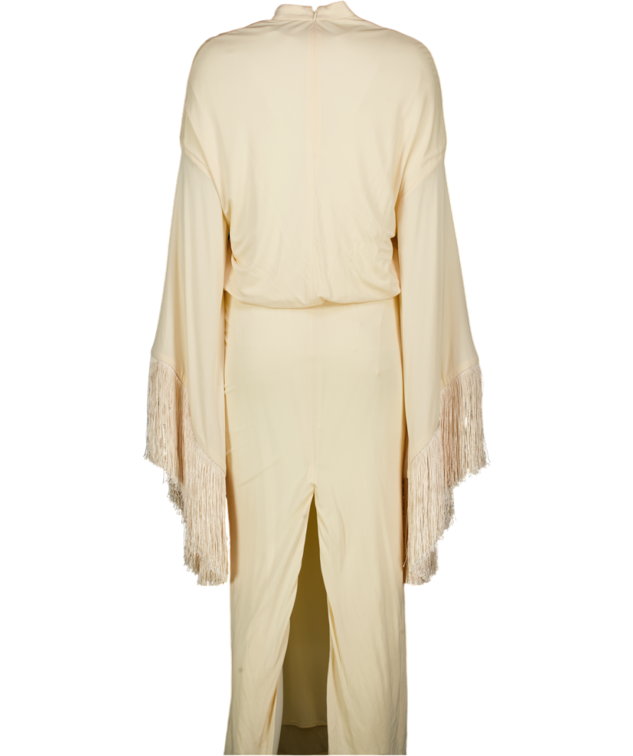 De La Vali Tramontana Long Dress In Cream Jersey UK 8