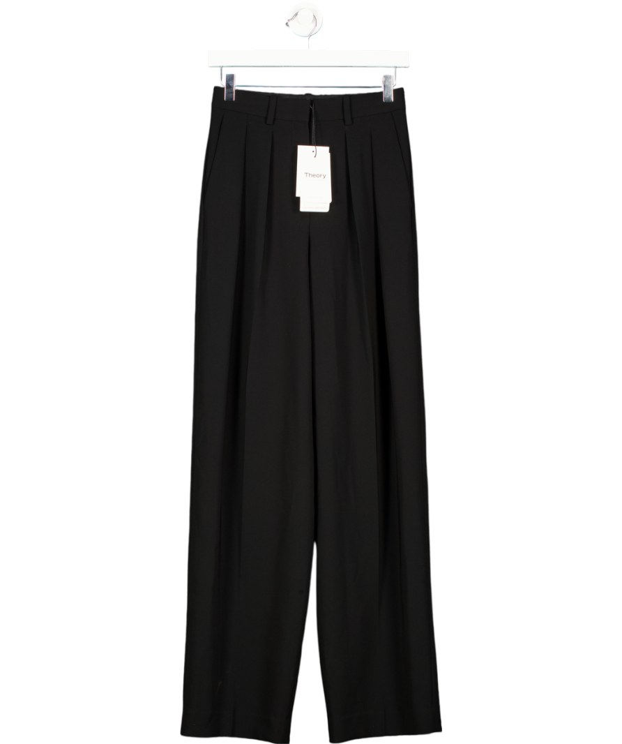 Theory Black Admiral Crepe Trousers Uk 2/ UK XXXS