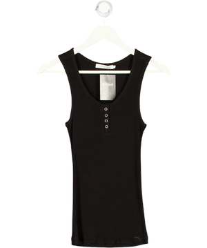 COURTNEY ZHENG Black Erik Merino Henley Tank UK S