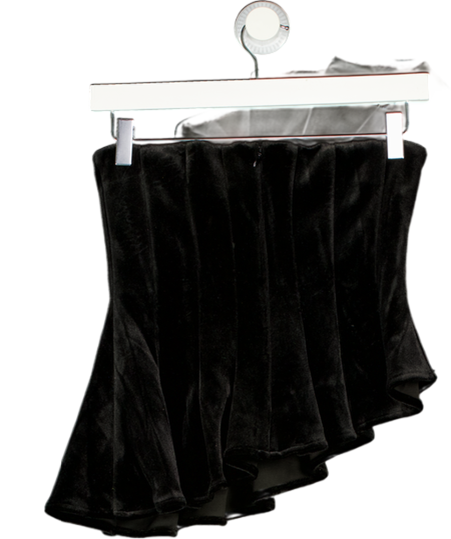 ARRANGE Black Velvet Sculpted Bandeau Top UK 8