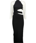 ZARA Black High Neck Jersey Cut Out Maxi Dress UK S