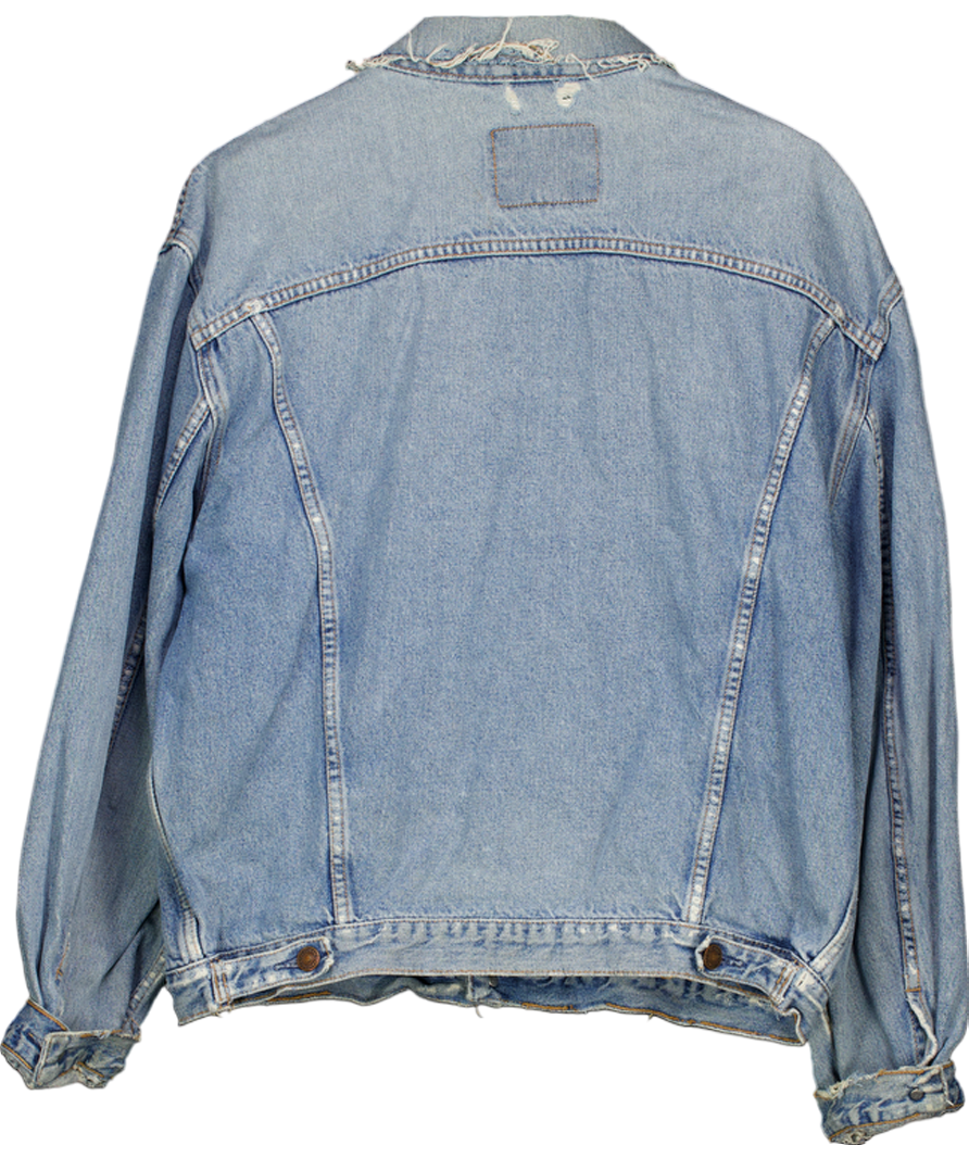 LEVI'S Blue Vintage Distressed Classic Denim Jacket UK XL