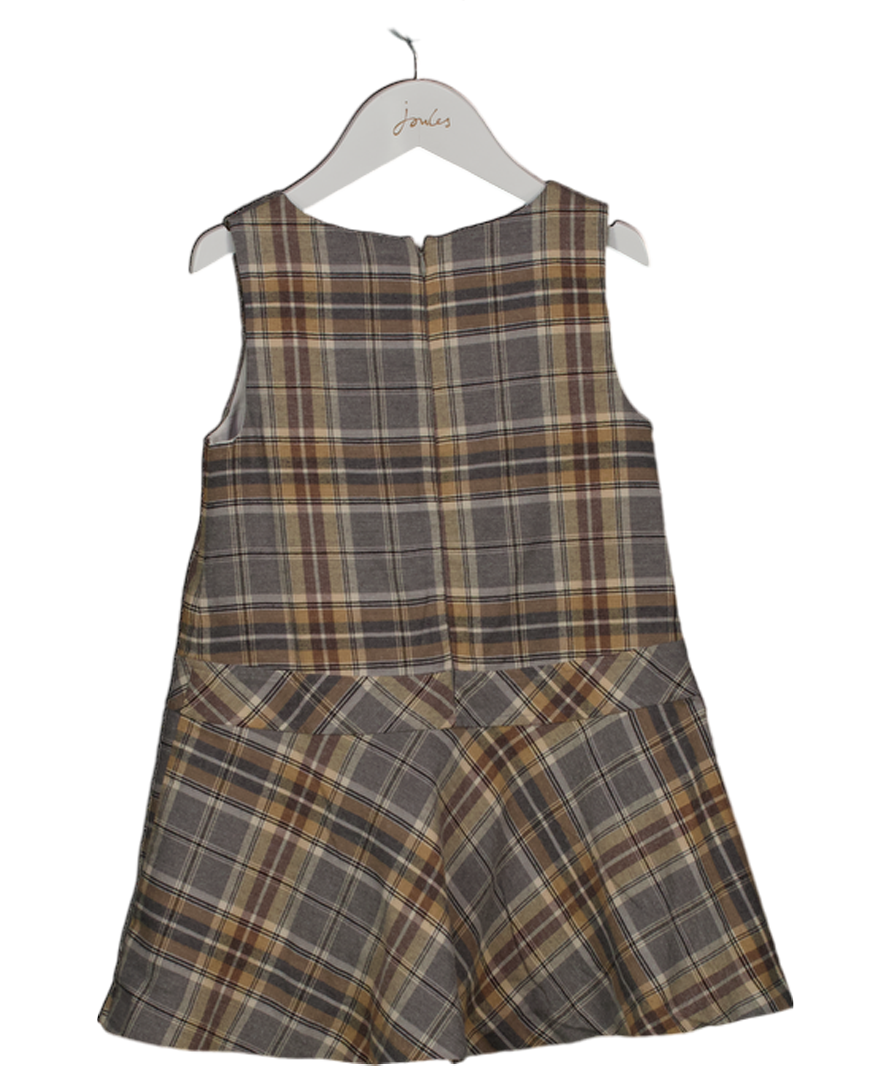Patachou Grey Square Neck Tartan Smock Dress 4 Years