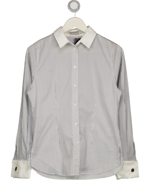 HOLLAND COOPER White Louisa Shirt Pinstripe With Gold Hc Cufflinks UK 8
