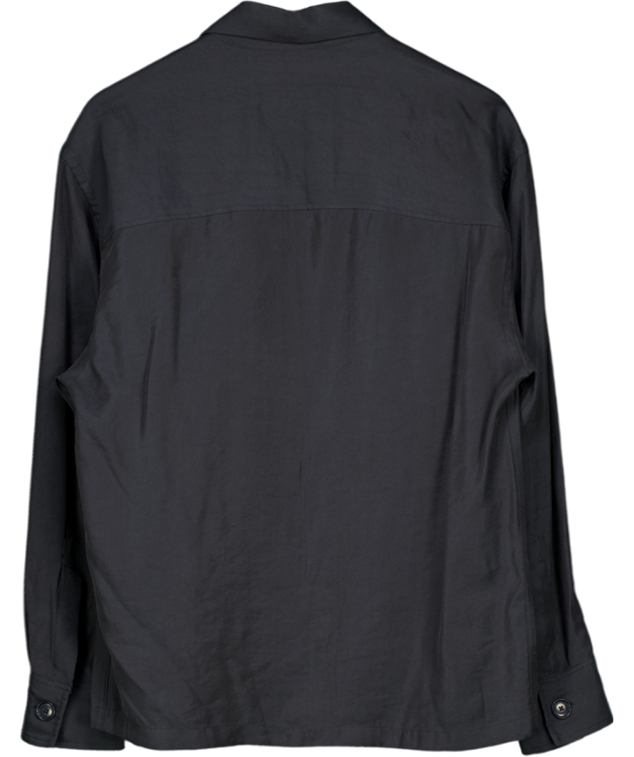ZARA Black Oversized Linen Shirt UK S
