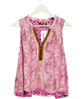 Scotch & Soda Pink V-neck Sleeveless Printed Tunic Top UK S/M