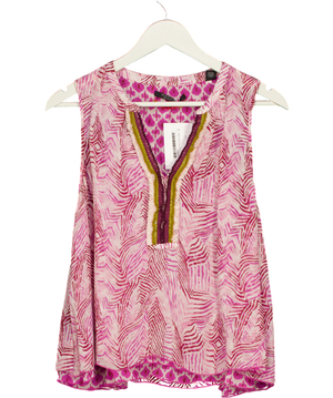 Scotch & Soda Pink V-neck Sleeveless Printed Tunic Top UK S/M