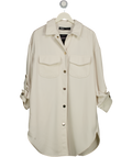 ZARA Cream Twill Longline Shacket / Dress UK S