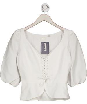 wilfred White Corset Lace Peplum Top UK S