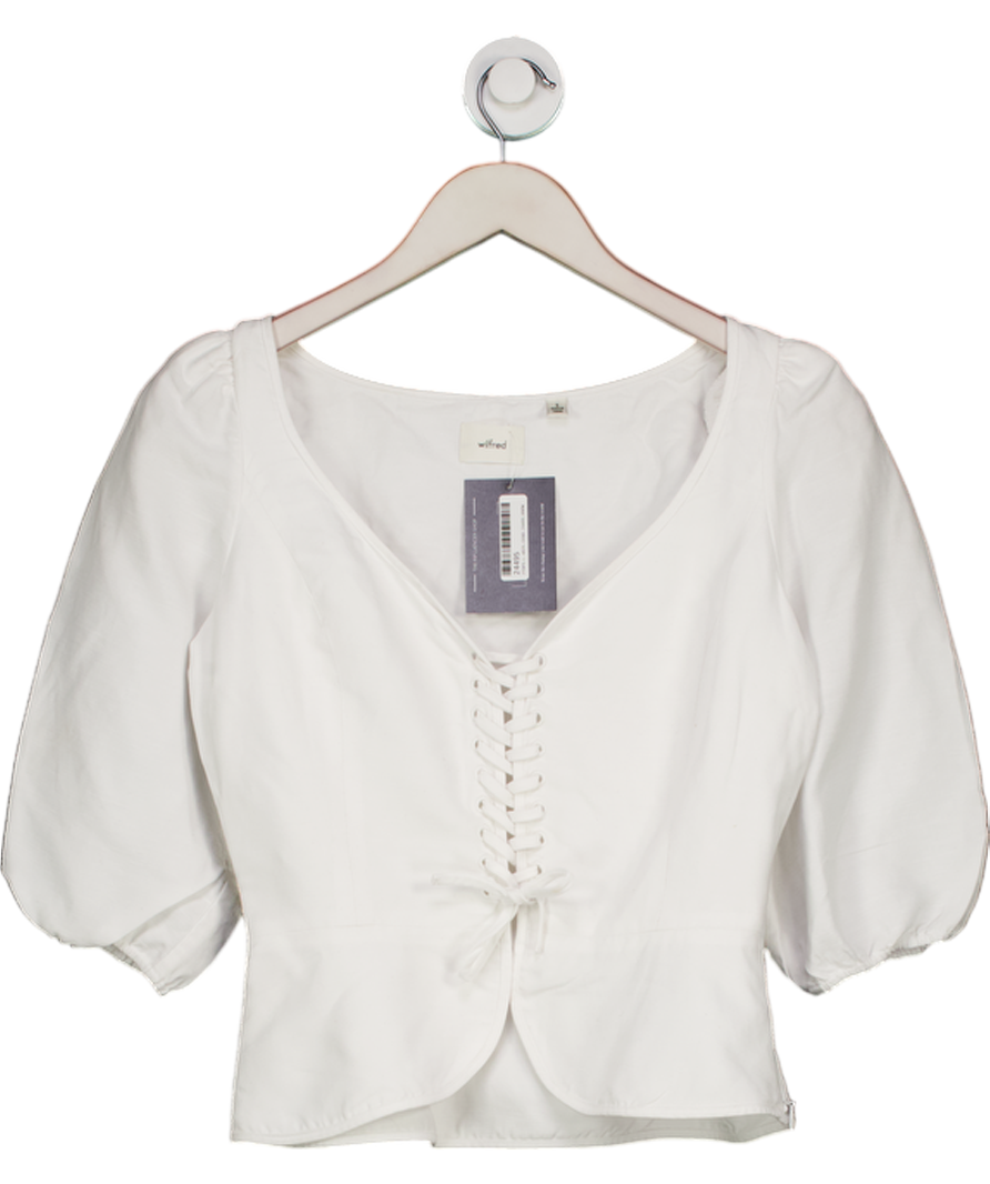 wilfred White Corset Lace Peplum Top UK S