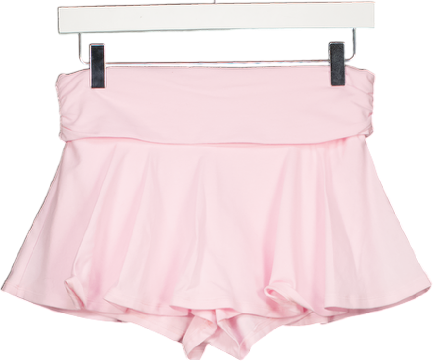 SKIMS Pink Cotton Jersey Foldover Mini Skort UK XS