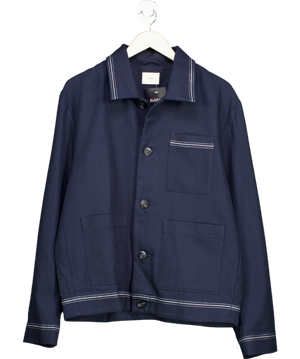 Che Blue Relaxed Cotton Button Up Jacket UK L