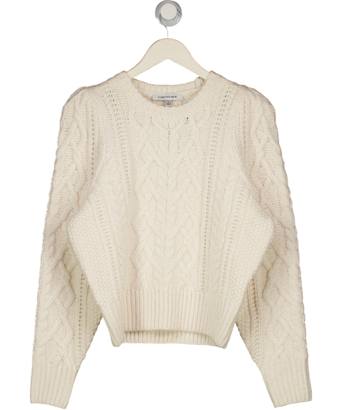 FOREVER NEW Cream Heidi Cable Stitch Sweater UK S