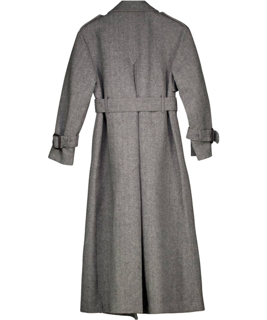 Karen Millen Grey Wool Blend Double Breasted Coat UK 6