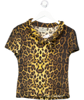 Collectif London Brown Leopard Short Sleeved Knit Bow T-shirt UK XXL