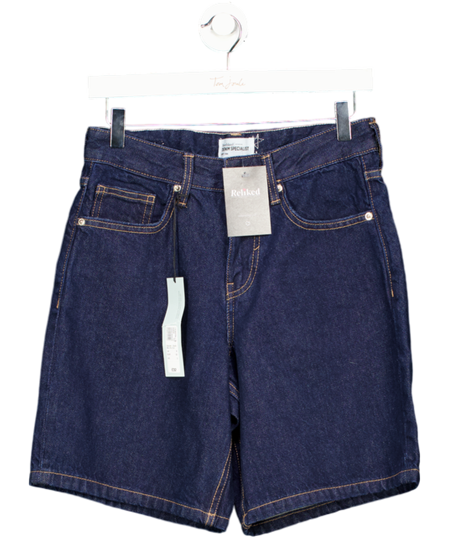 River Island Blue Denim Bermuda Short In Darkwash UK 6