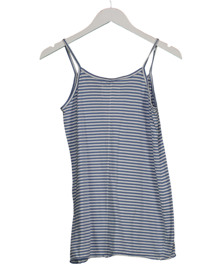 ME + EM Blue & White Striped 100% Cotton Longline Vest Top UK M