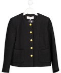 GERARD DAREL Black Boucle Tweed Jacket With Gold Button Detail Fr36 UK 8