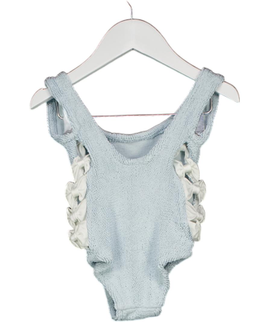 HUNZA G BABY Blue Bow Side Swimsuit 3 -6 Years
