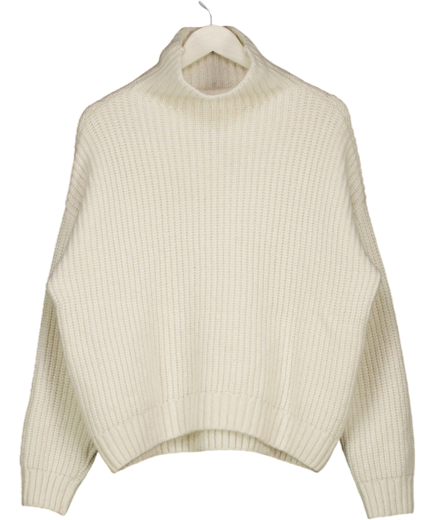 ANINE BING Cream Sydney High-neck Wool And Alpaca-blend Knitted Jumper UK XS