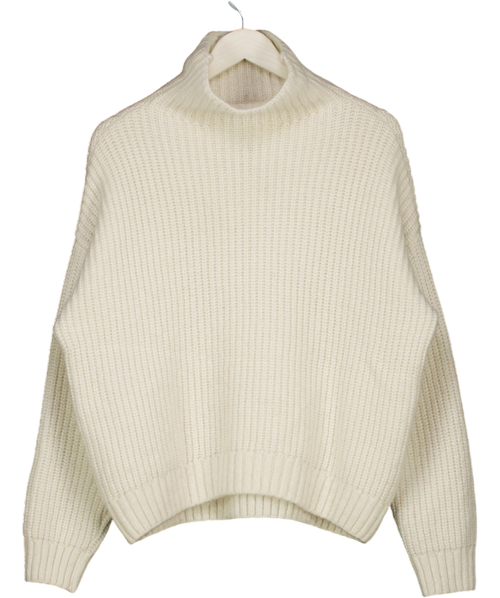 ANINE BING Cream Sydney High-neck Wool And Alpaca-blend Knitted Jumper UK XS