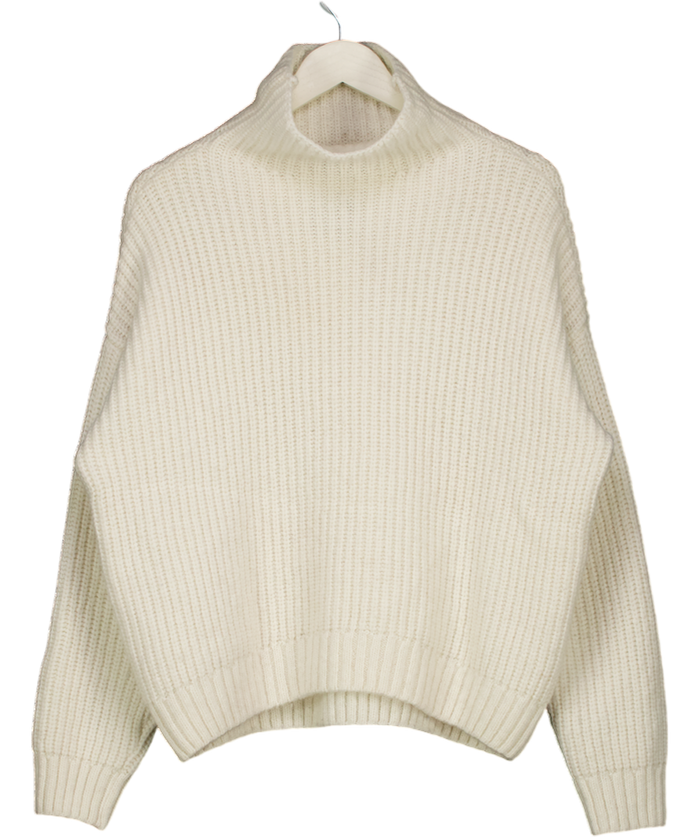 ANINE BING Cream Sydney High-neck Wool And Alpaca-blend Knitted Jumper UK XS