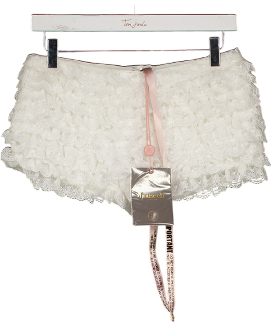 HOUSE OF CB Estella White Broderie Anglais Bloomer Shorts UK M