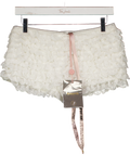 HOUSE OF CB Estella White Broderie Anglais Bloomer Shorts UK M