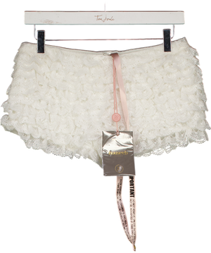 HOUSE OF CB Estella White Broderie Anglais Bloomer Shorts UK M