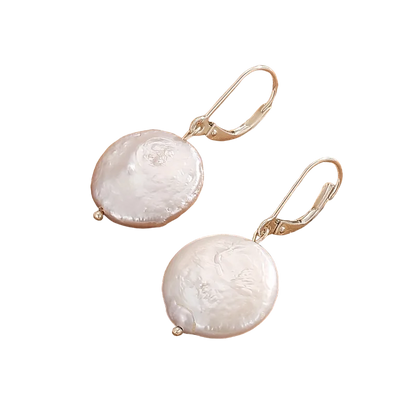 925 Sterling Silver Baroque Pearl Drop Earrings