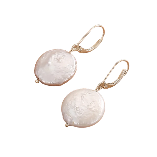 925 Sterling Silver Baroque Pearl Drop Earrings