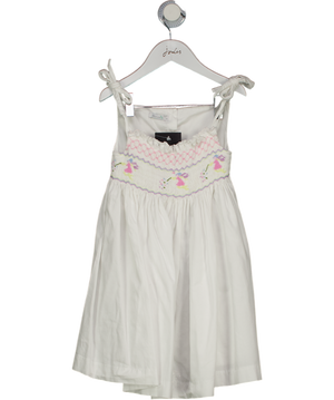 BLOOM IN White Cotton Smocked Dress With Fairy Embroidery 2 Years