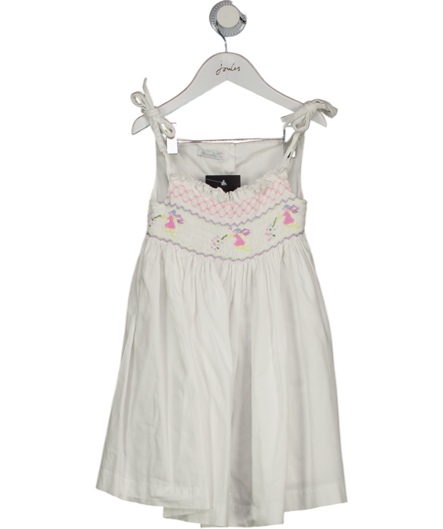 BLOOM IN White Cotton Smocked Dress With Fairy Embroidery 2 Years